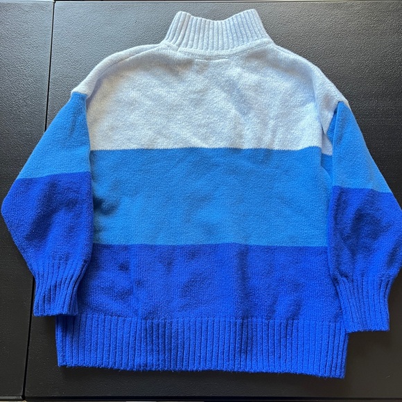 Gap Kids CashSoft Blue Stripe Turtleneck Sweater Girls Size Small - Picture 5 of 8